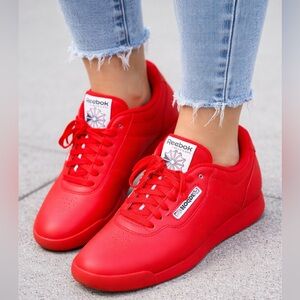 Reebok Classic Leather Sneakers Women’s Red Size 9 UK 6.5 EUR 40 Athletic Shoes